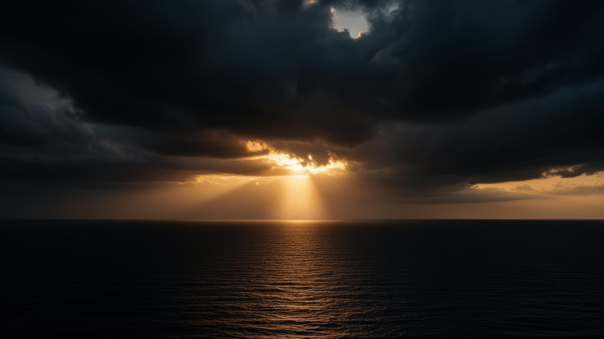 Luz surgindo no horizonte